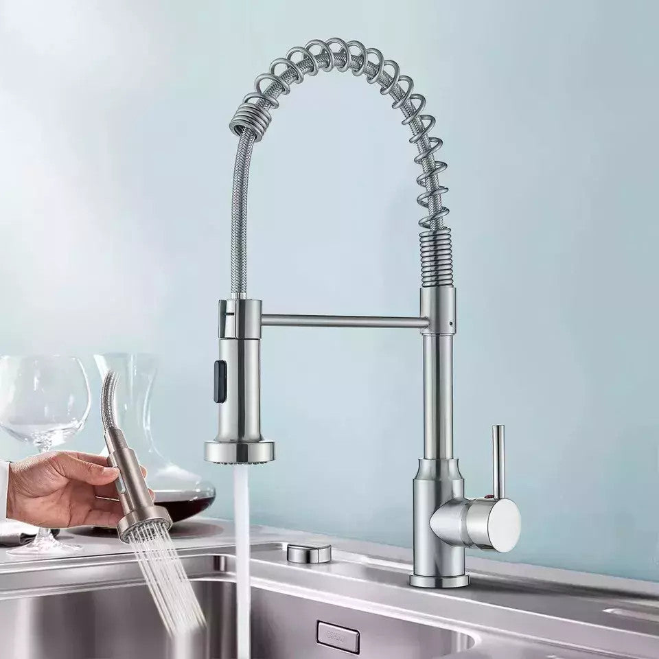 Modern pull out kitchen mixer tap for kitchen sink
