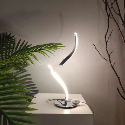 LED Spiral Table Lamp Curved Desk Bedside Lamp 
