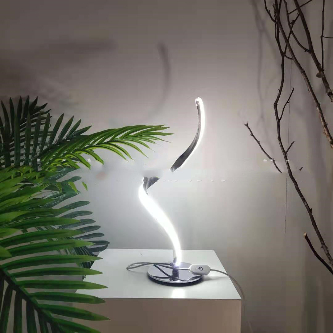 ea958dd036ce8c97b93ea31ad6f43a92LED Spiral Table Lamp Curved Desk Bedside Lamp 
