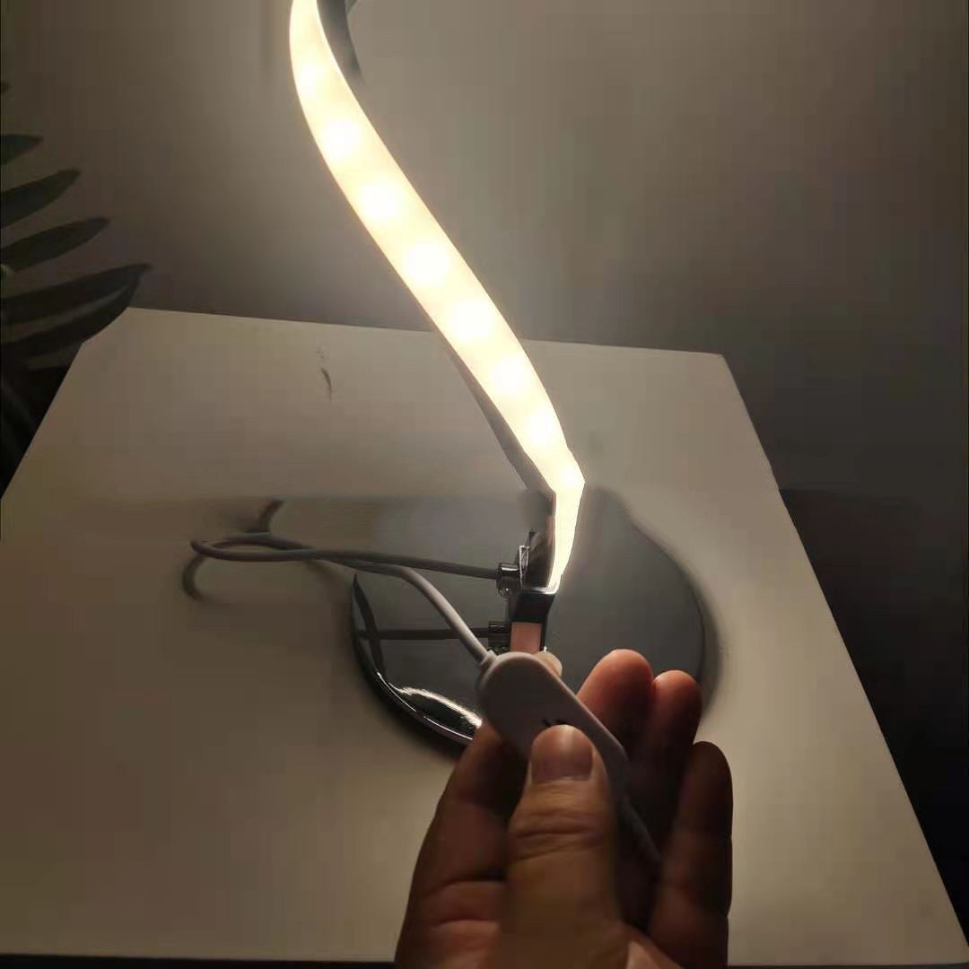 LED Spiral Table Lamp Curved Desk Bedside Lamp 