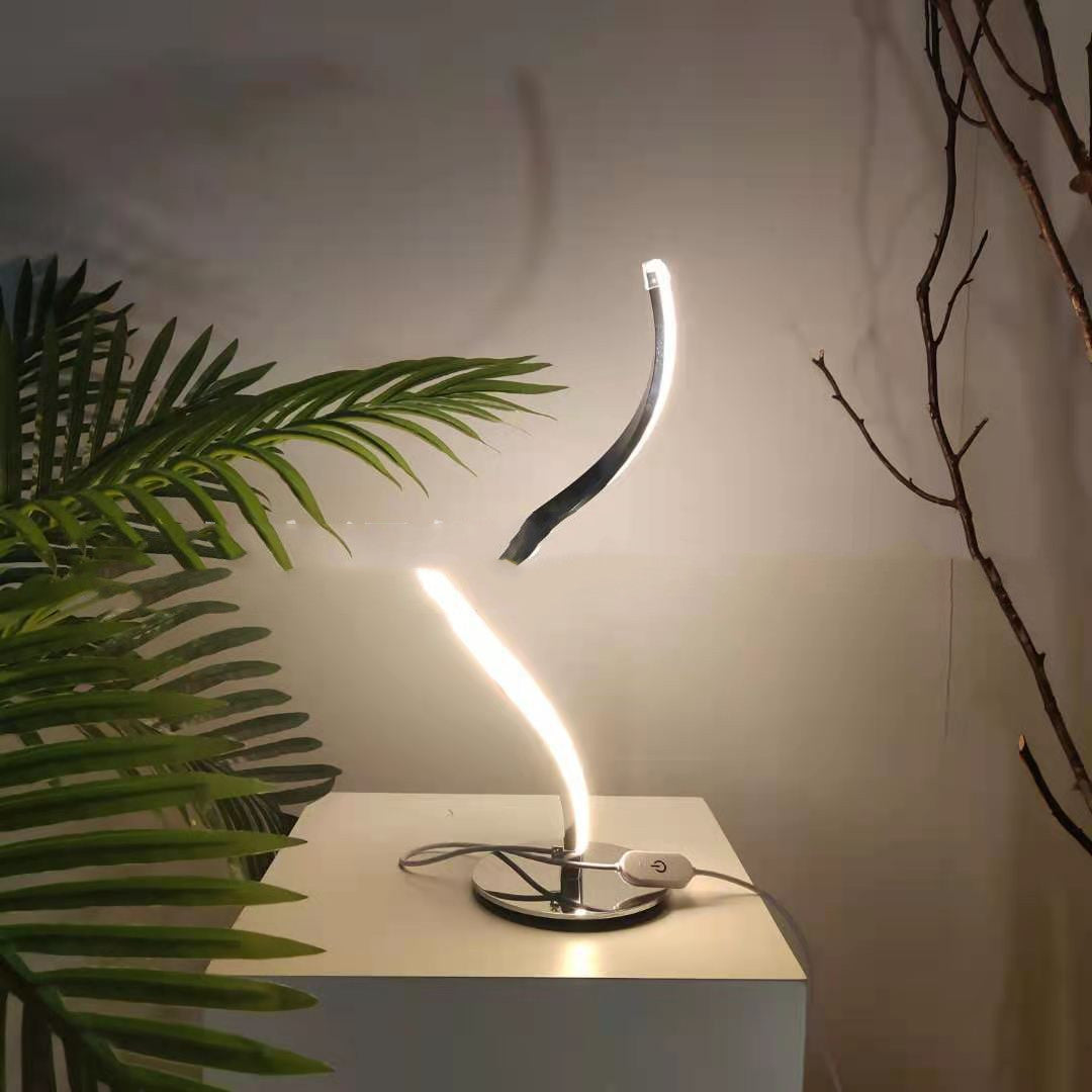 f55708f7e8625643807386f3c855a15cLED Spiral Table Lamp Curved Desk Bedside Lamp 