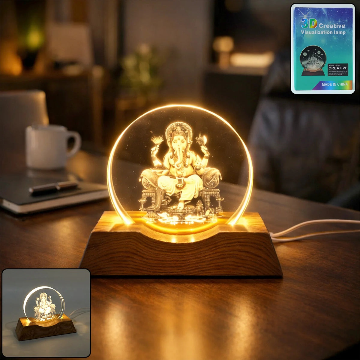 3D Lord Ganesha LED Night Lamp