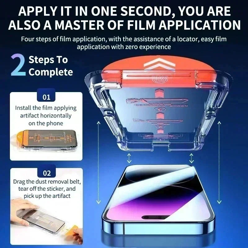 iPhone Tempered Glass Screen Protector – Oleophobic, 9H Hardness, Easy Install