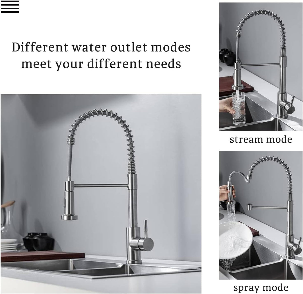 Pull out kitchen mixer tap 360 degree swivel spout